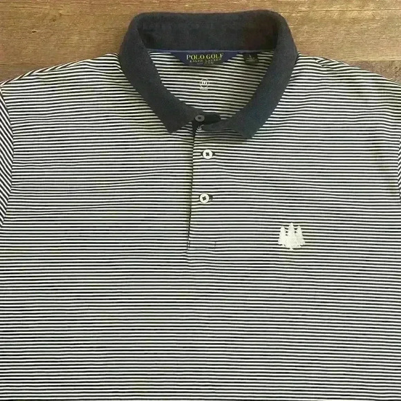Polo Golf Performance Ralph Lauren Moisture Wicking Blue Striped Men's Sz L - Picture 1 of 9